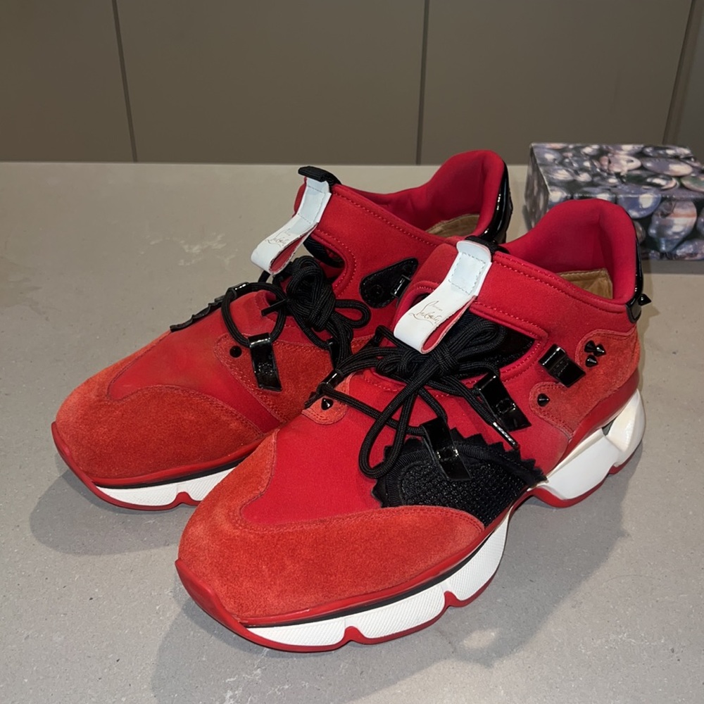 CHRISTIAN LOUBOUTIN RED RUNNER sz13 - Picture 2 of 12